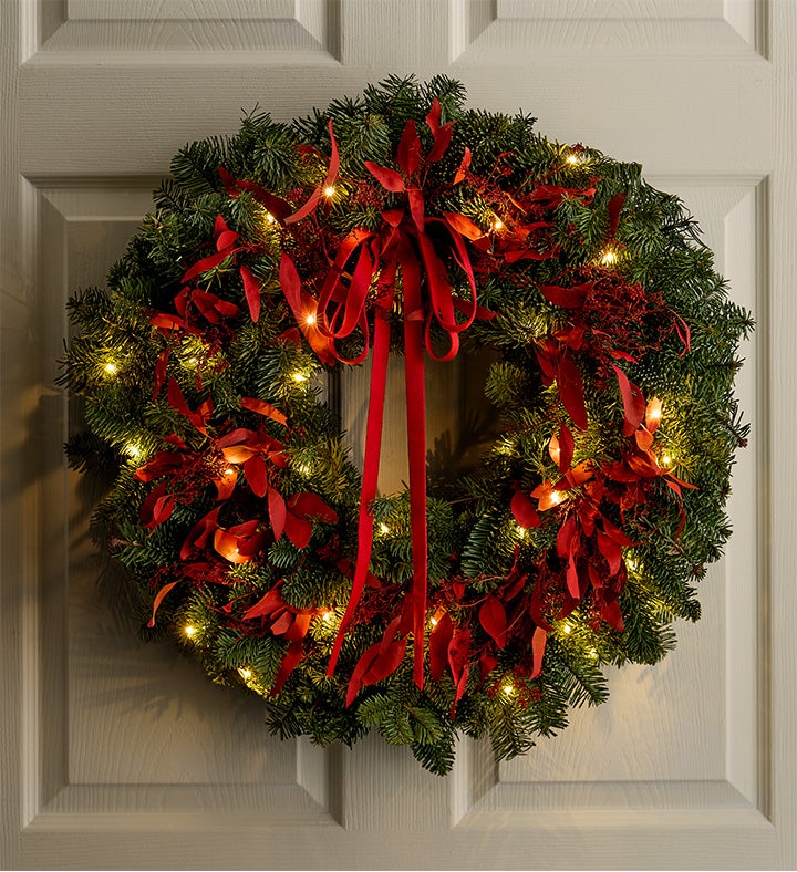 Fresh Evergreen Christmas Wreath-20"