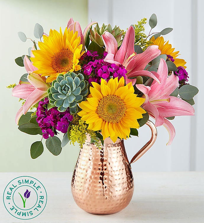 Summer Sunflower Succulent Bouquet by Real Simple®