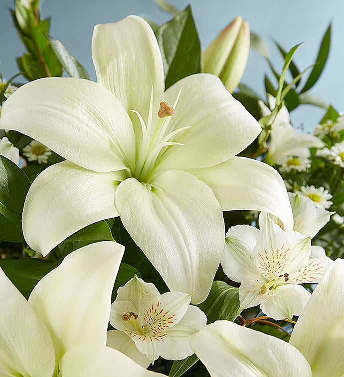 White Lily Bouquet for Sympathy