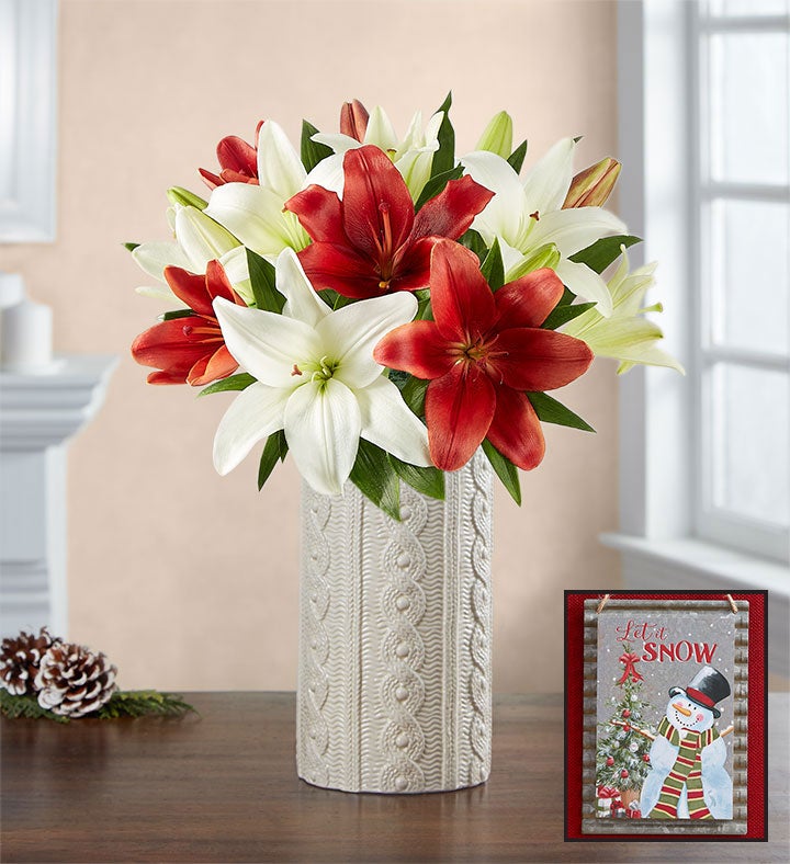 Winter Warmth Lily Bouquet