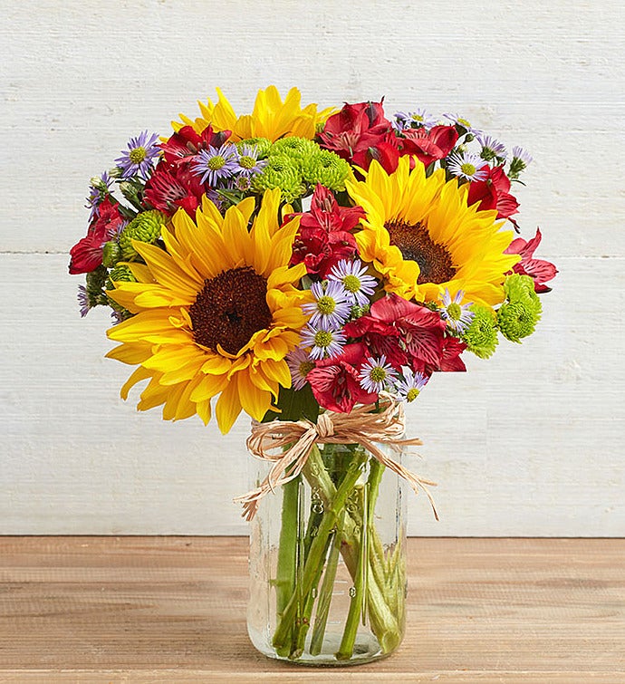 Colorful Mason Jar Bouquet