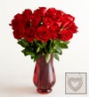 Romantic Red Roses with Heart Necklace