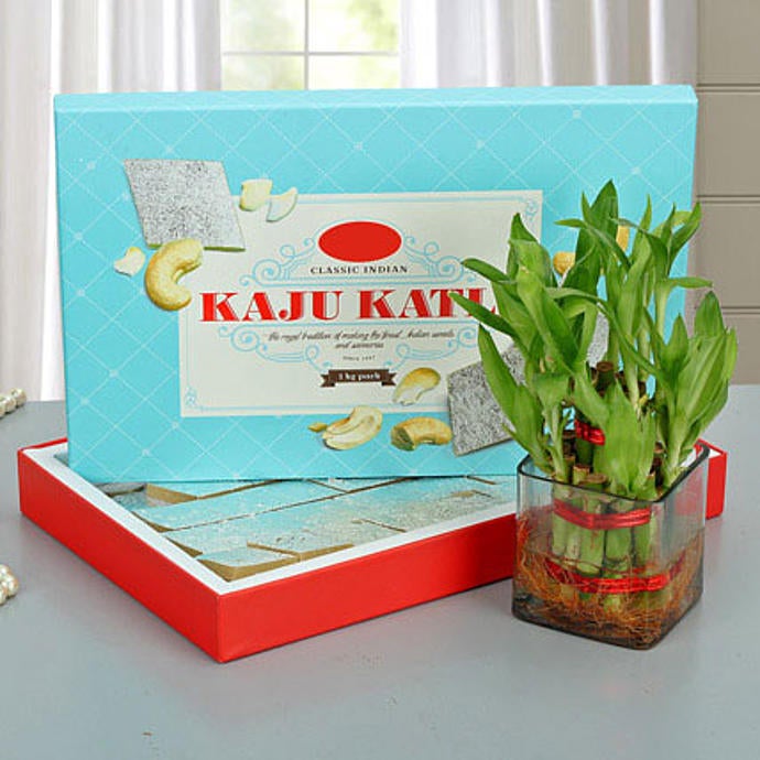Lucky Wishes with Kaju Barfi Diwali Gift