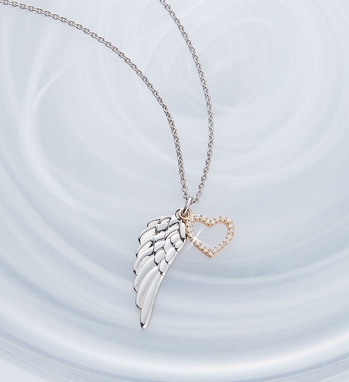 Crislu Angel Wing Necklace for Sympathy