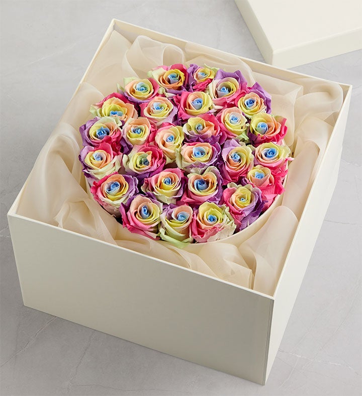 Magnificent Roses® Preserved Kaleidoscope Roses | 1800Flowers.com