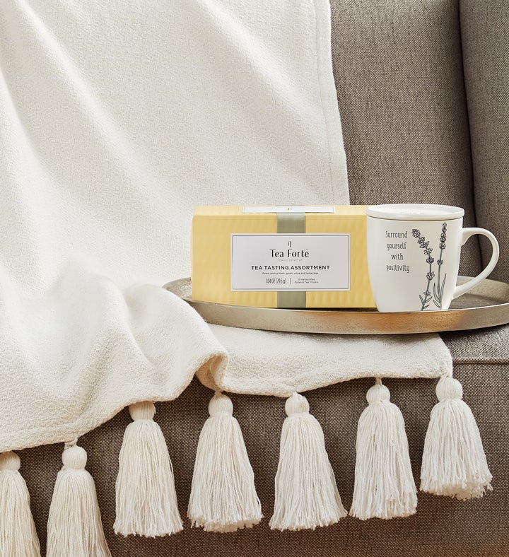 Warm & Cozy Tea Gift Set  Tea, Mug and Blanket