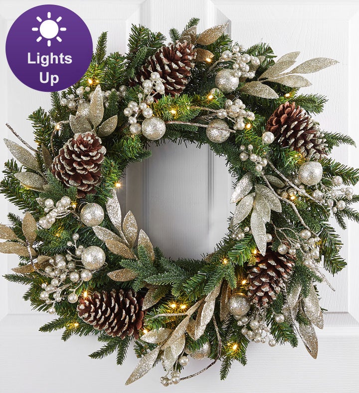 "Winter Splendor Metallic Wreath-24"