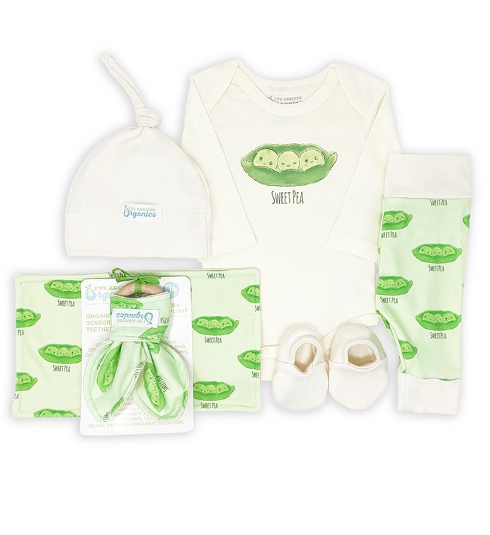 Personalized I’ve Arrived Organics Baby Gift Crate