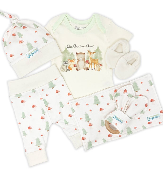 Personalized I've Arrived Organics Baby Gift Crate Gender Neutral Honeybees 0-3M Long Sleeve | 1-800-Flowers Occasions Delivery