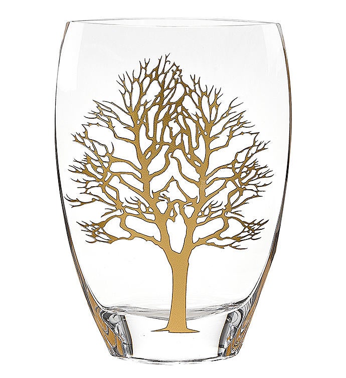 Tree Of Life Gold Vase