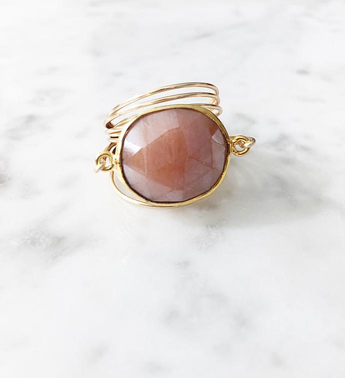 Torrey Ring Peach Moonstone