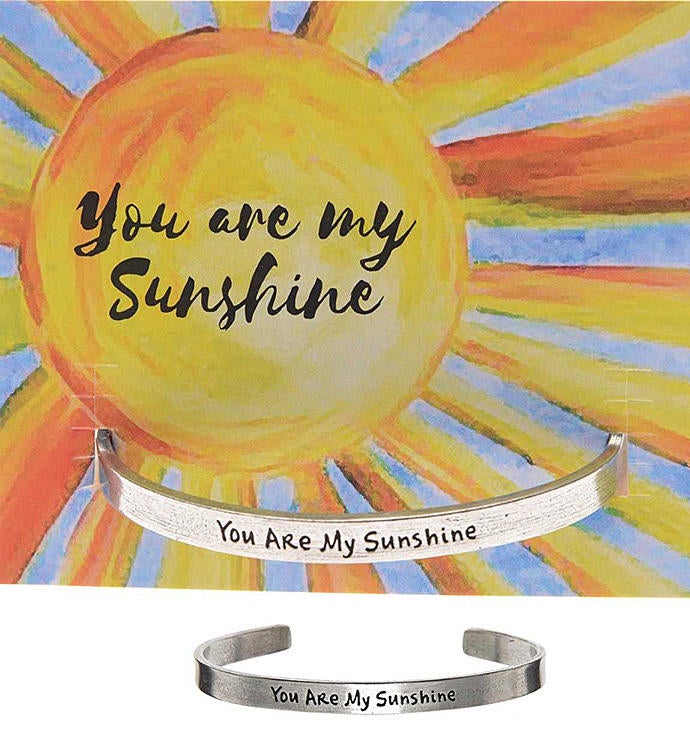 You are My Sunshine Quotable Cuff Bracelet