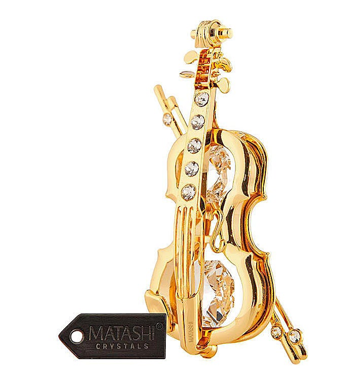 Gold Plated Violin Ornament
