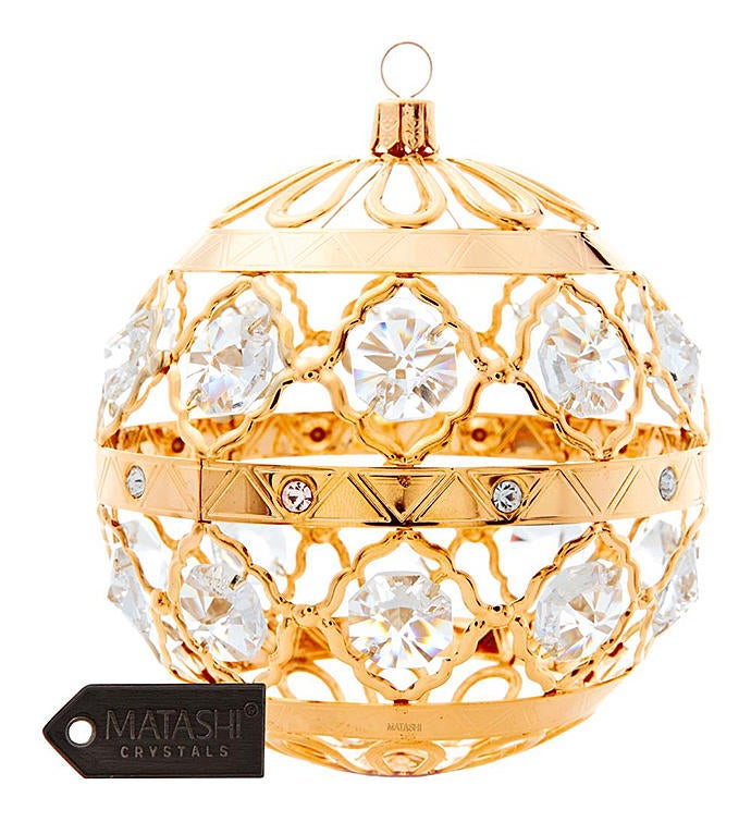 Gold Plated Christmas Ball Ornament