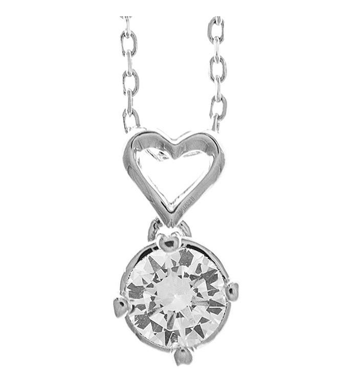 Crystal Heart Stud Design Necklace