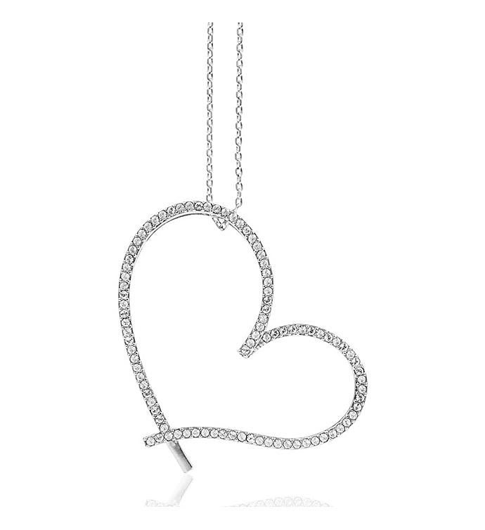 Heart Necklace with Clear Crystals