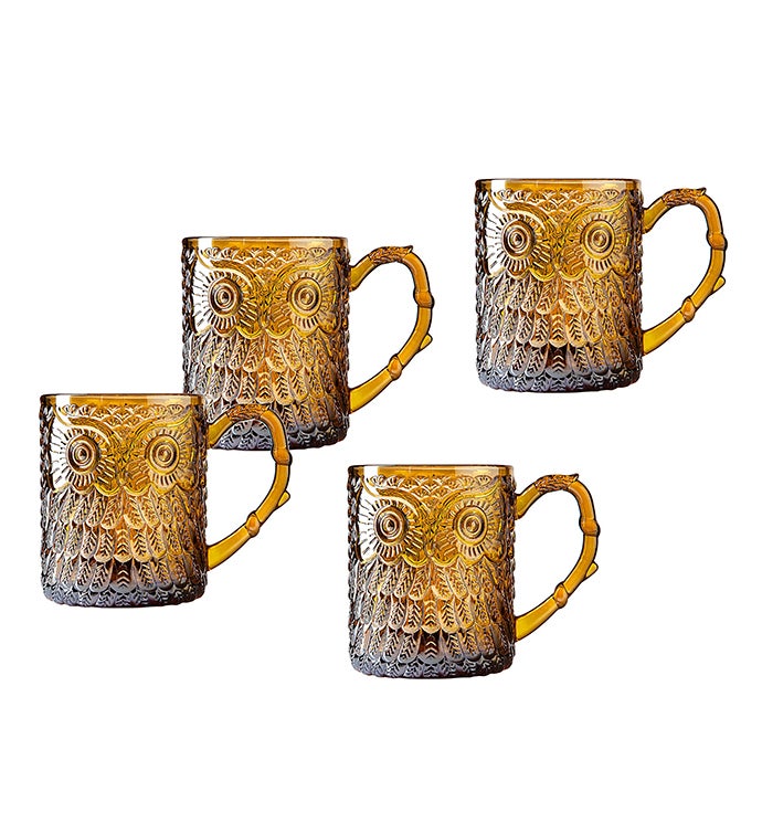 Owl Mugs set of 4