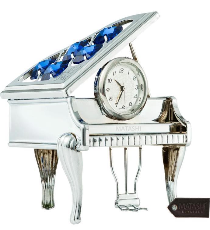 Chrome Plated Silver Vintage Piano Desk Clock