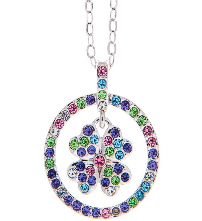 Crystal 'Lucky Four Leaf Clover' Design Necklace