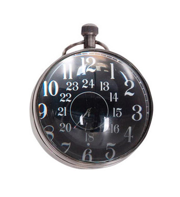 Eye Of Time Clock, Silver finish