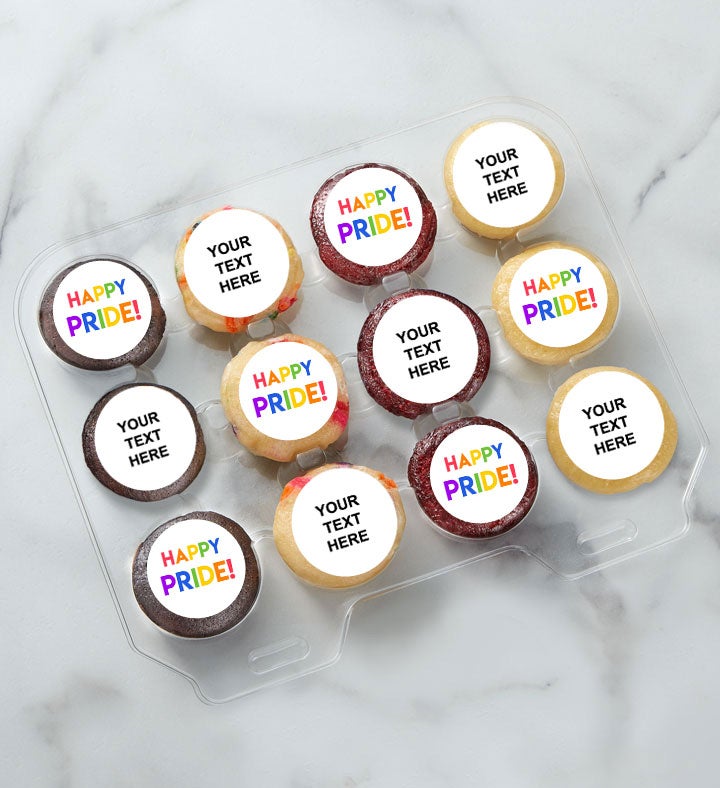 12 24 Mini   Happy Pride Cupcakes