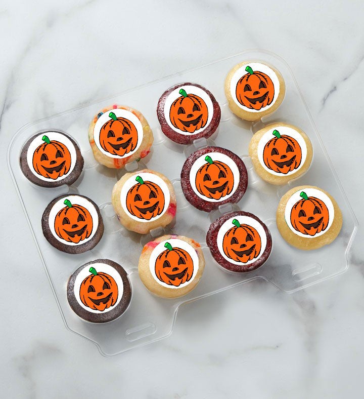12 24 Mini Jack O Lantern Cupcakes