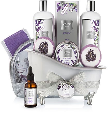 NEW Gift Basket Arrangement of Items for the Bath, Skin Care, Makeup for  Women