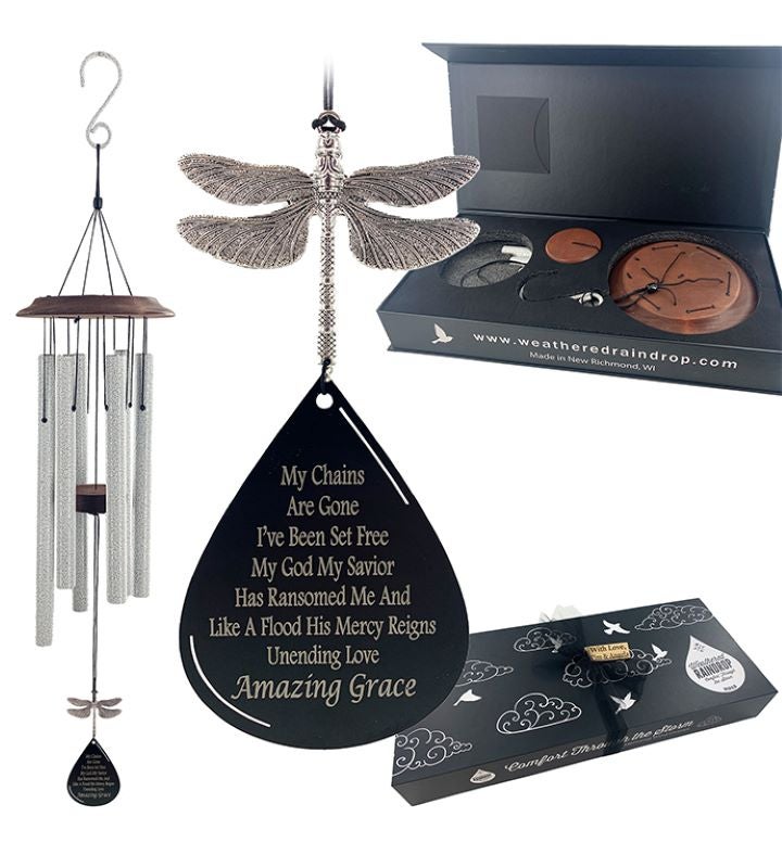 Amazing Grace Memorial Dragonfly Wind Chime