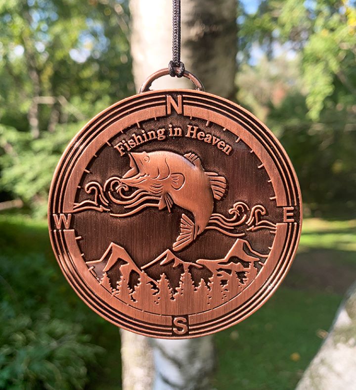 Memorial "Fishing In Heaven" Bronze Wind Chime