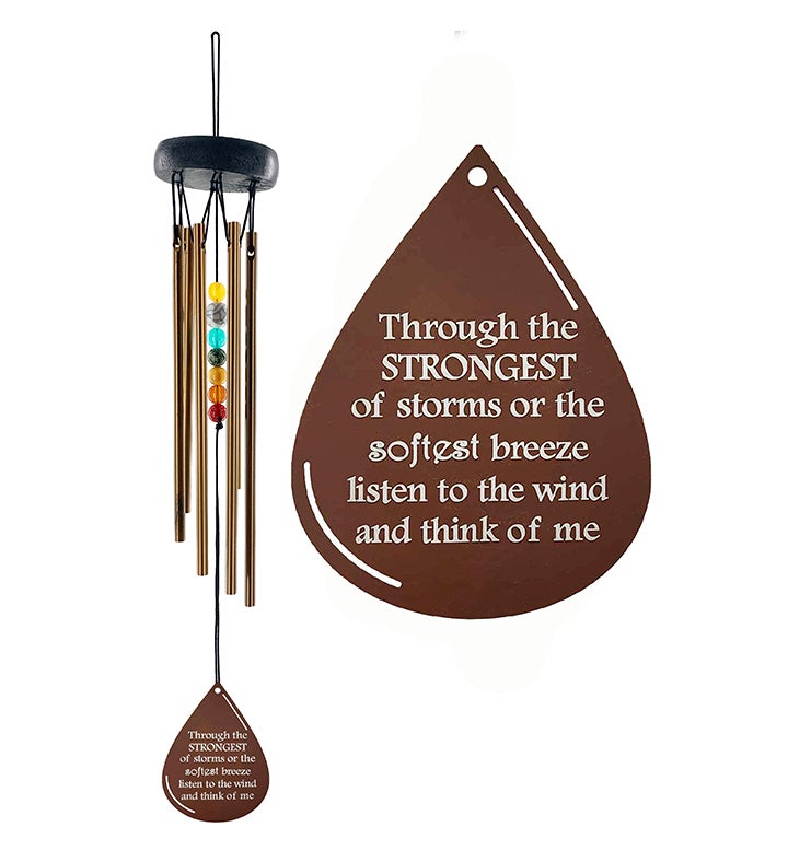 Memorial Copper Teardrop Beaded Wind Chime