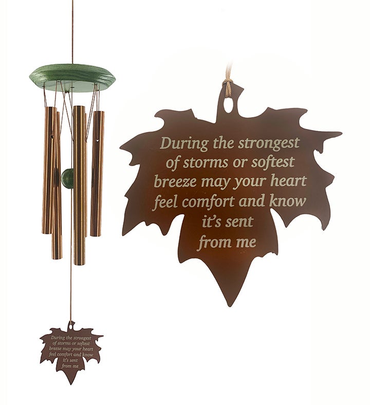 Copper Leaf "May Your Heart Feel Comfort" Wind Chime