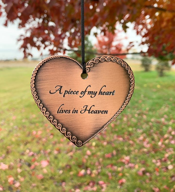 Memorial Copper Heart Wind Chime