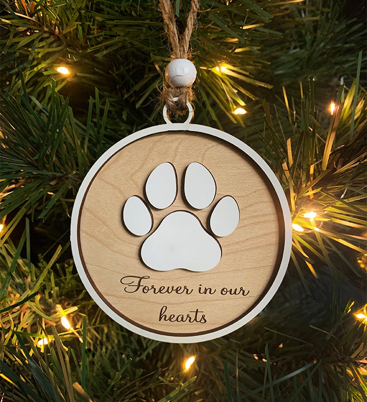 Pet Memorial Paw Print Ornament