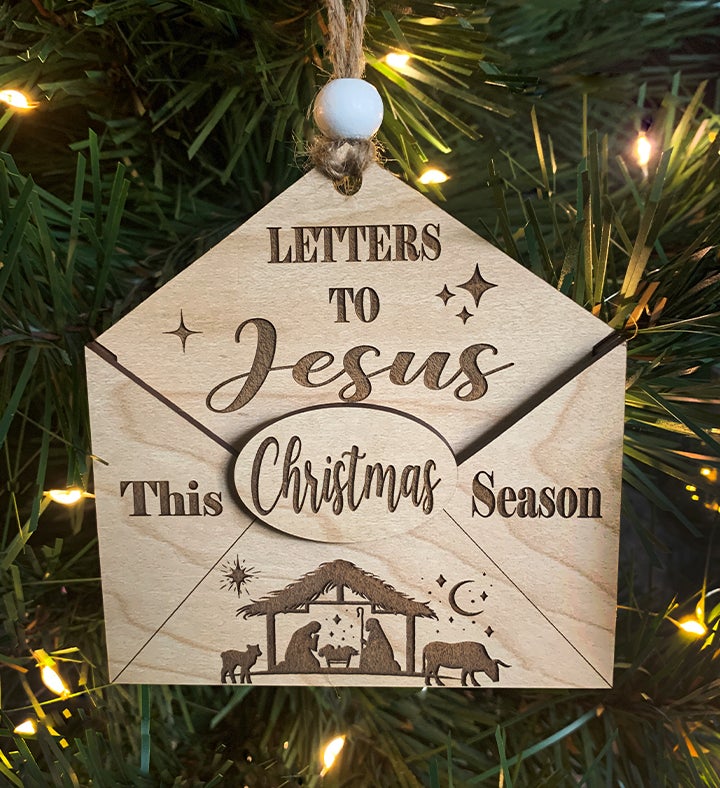 Kids Letters To Jesus Envelope Faith Ornament