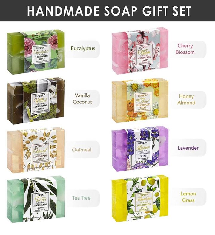 Handmade Soap - 8 Piece Luxury Bath Soap Gift Box