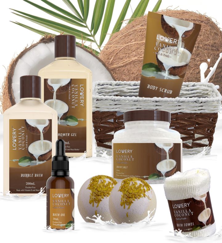 Vanilla Coconut Home Spa Basket Set | 1800Flowers.com
