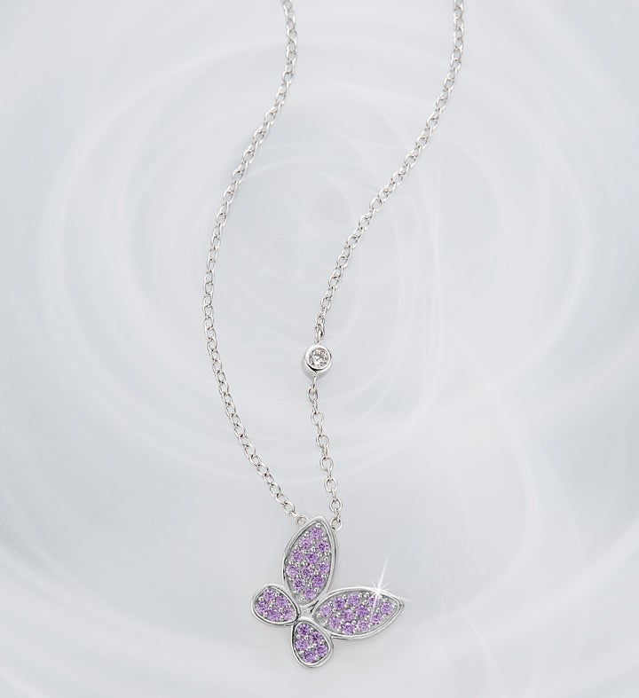 Lavender hot sale butterfly necklace