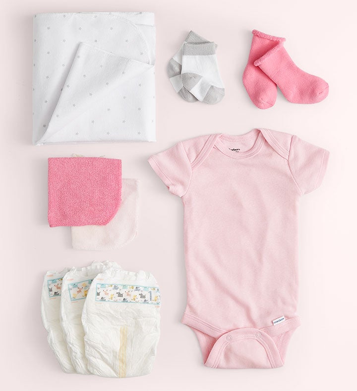 Baby Blossom® Layette Bouquets   Pink, Blue, or Yellow