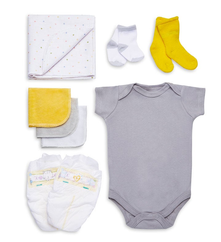 Baby Blossom® Layette Bouquets - Pink, Blue, or Yellow