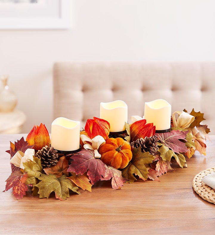 Velvet Pumpkin Centerpiece