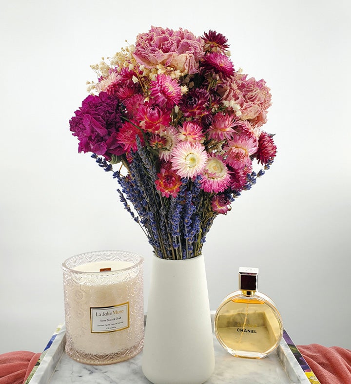 Peony Princess Dried Bouquet with Vase