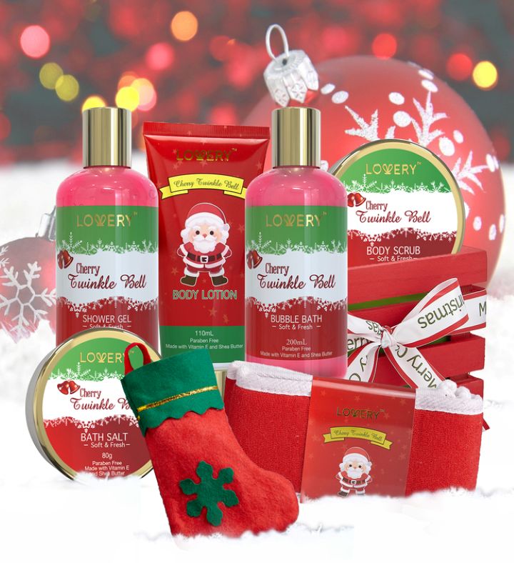 Cherry Twinkle Bath & Body Christmas Gift Basket