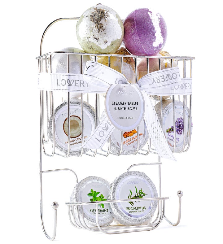 Shower Steamer & Bath Bomb Caddy Set, 11 Piece