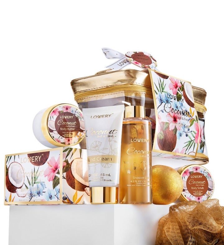 Coconut Bath Gift Set in Cosmetic Bag