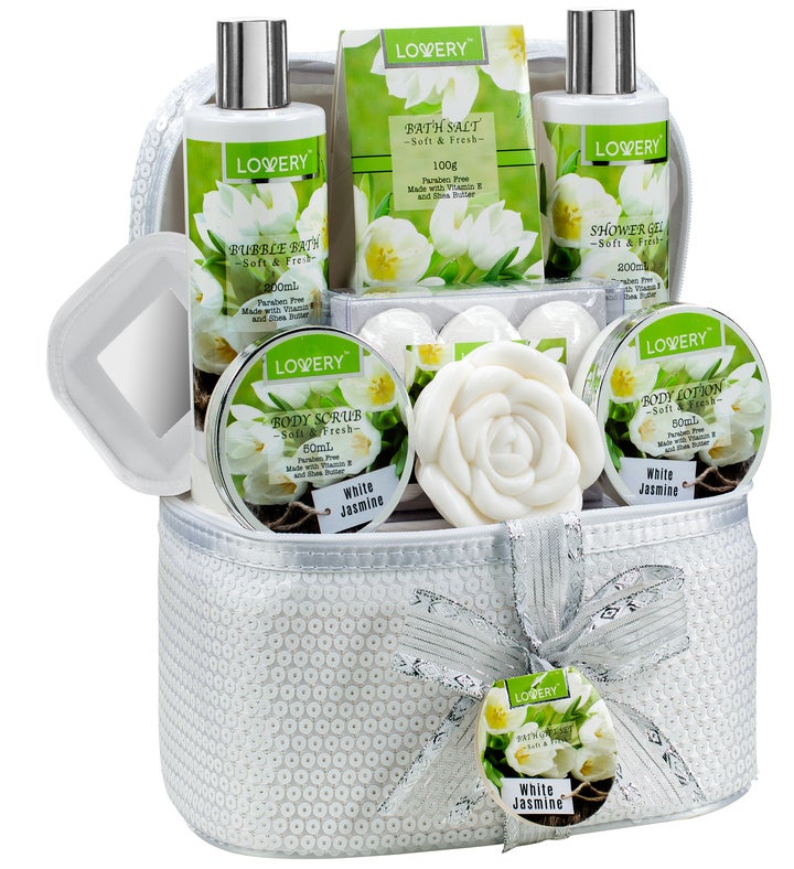 White Jasmine Spa Bath And Body Gift Basket