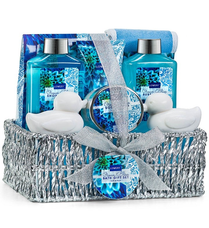 Home Spa Gift Basket   Ocean Bliss Scent   9pc