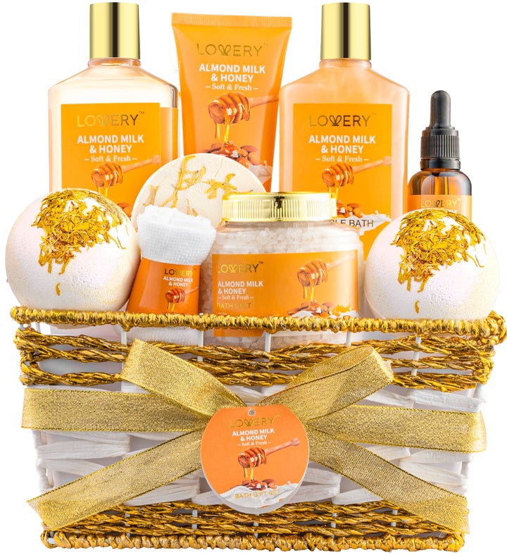Almond Milk & Honey Home Spa Basket Set, 10 Piece