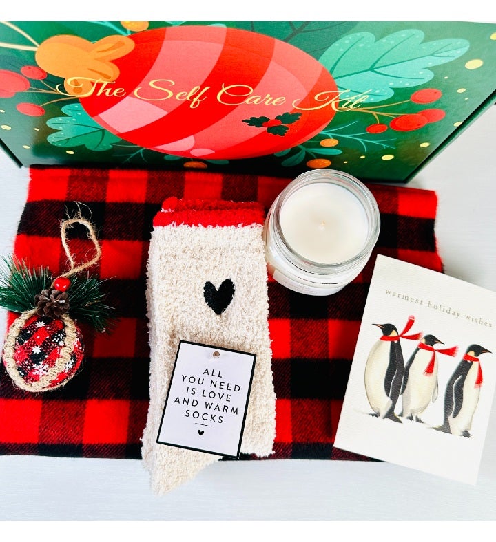 Warmest Holiday Wishes, Plaid Christmas Gift Box