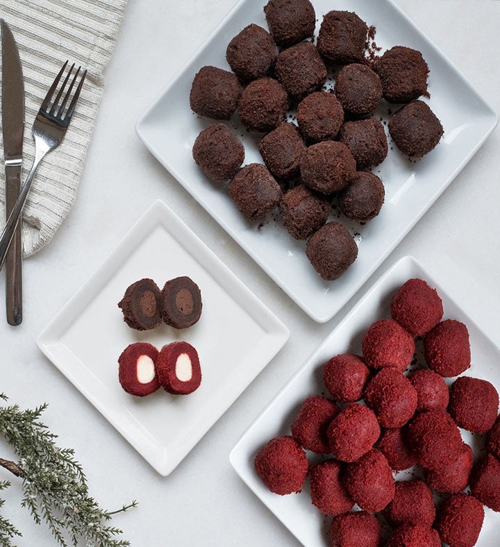 48 Cake Bites - 2 Dozen Red Velvet & 2 Dozen Double Chocolate