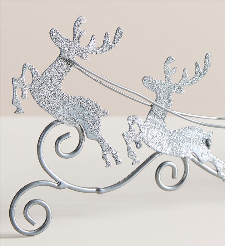 Sparkling Reindeer Sleigh with Tealight Candles